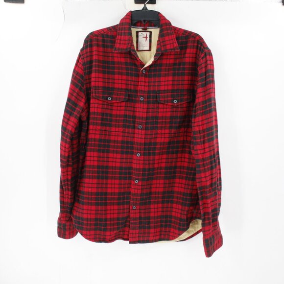 Relwen Flannel Shirt Mens XL Chamois lined Plaid Long Sleeve Button Up Blanket - Picture 1 of 12